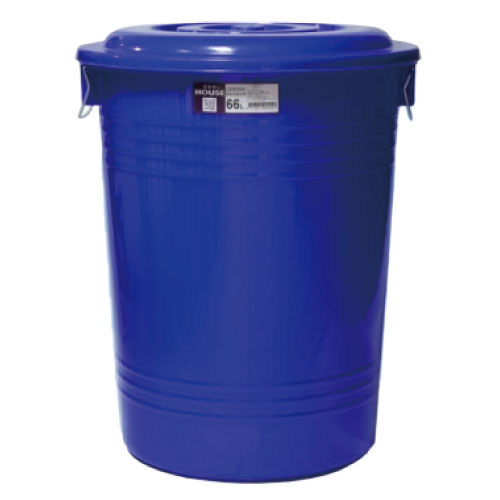 加蓋垃圾桶66L(超大/藍)