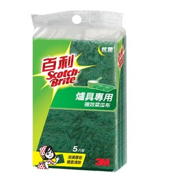 3M百利抗菌爐具/鍋具專用菜瓜布96R-6M-大綠