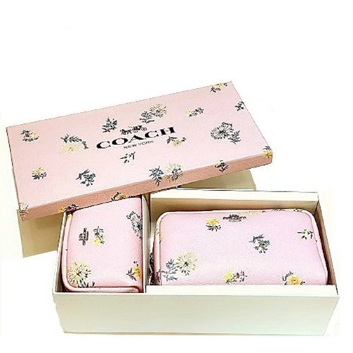 /COACH粉色春季限量款PVC材質化妝包禮盒組2516-SVOKV