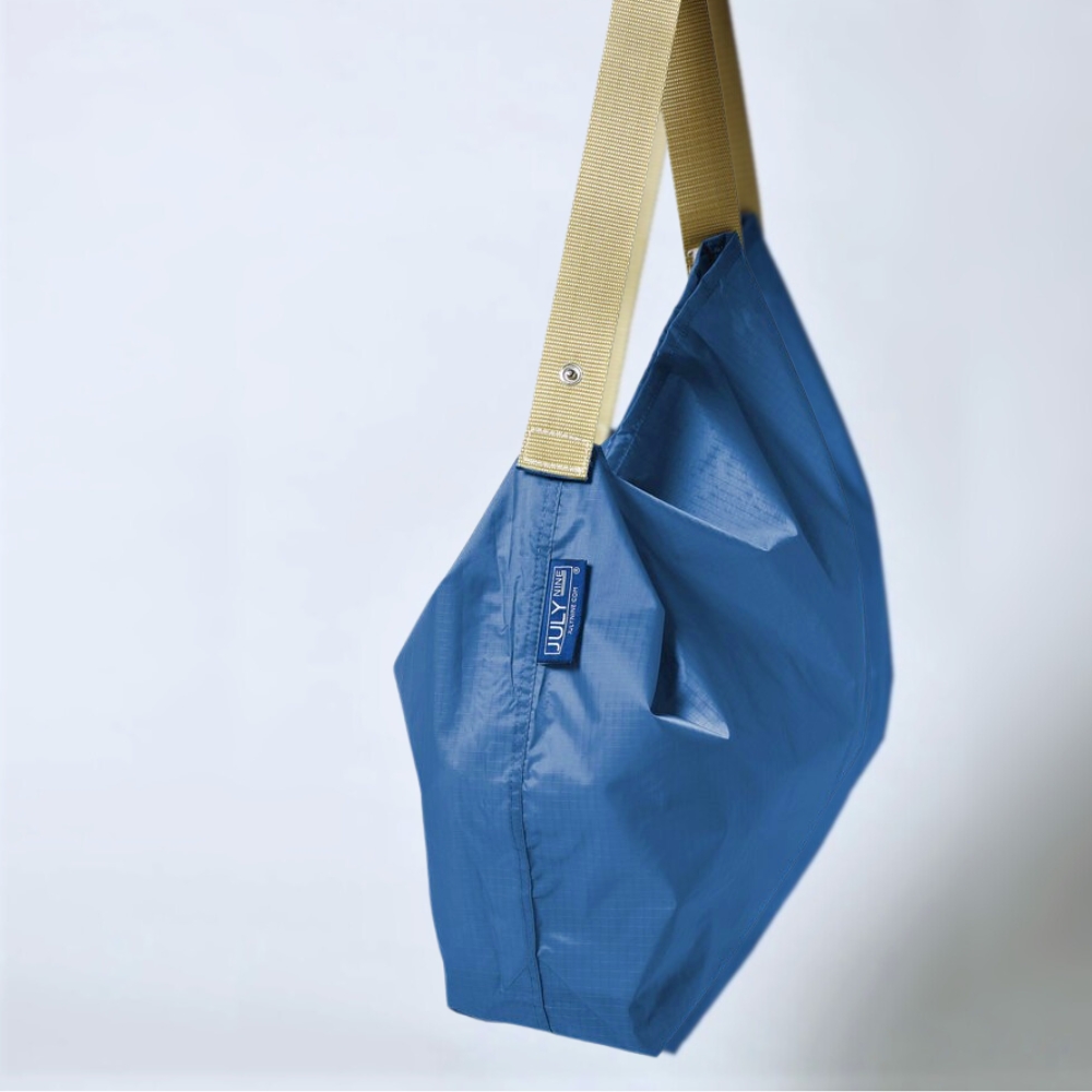 /JULY NINE 可收納式時尚托特包- 肩背織帶版 (無印太平洋藍)-SS6655N